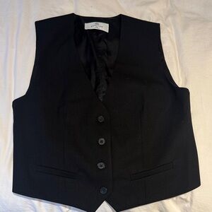 Babaton Black Button-Up Vest